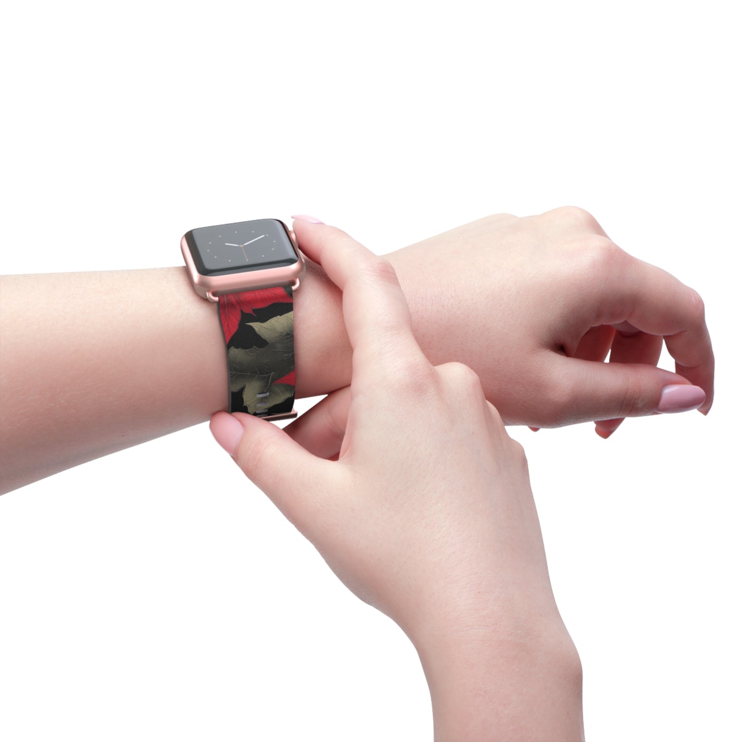 Poinsettia Pizzazz watch band